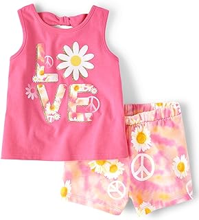 Baby Girl Sleeveless Tank Top and Shorts Set