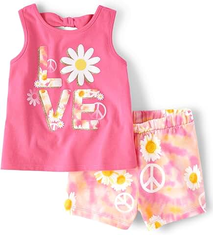 Baby Girl Sleeveless Tank Top and Shorts Set