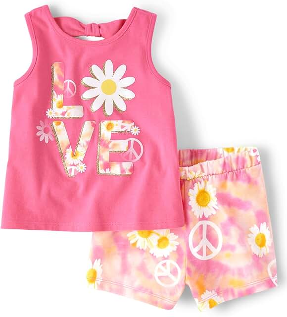 Baby Girl Sleeveless Tank Top and Shorts Set
