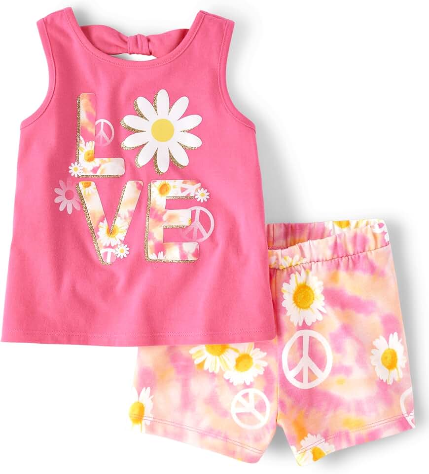 Baby Girl Sleeveless Tank Top and Shorts Set