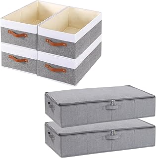 Clothing Storage Bins with Handles and Sturdy Structure