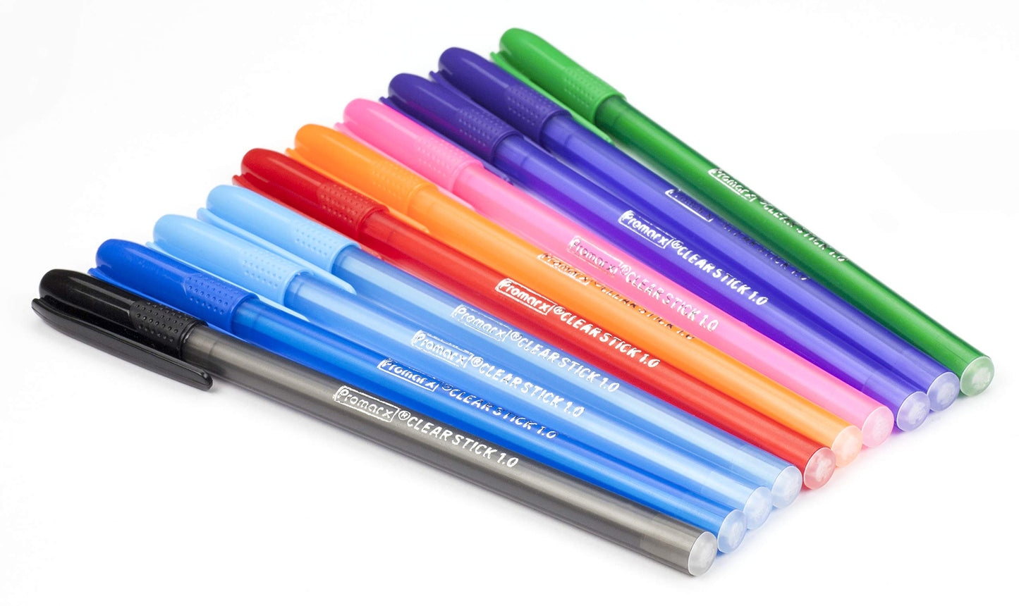 Set of 10 assorted colored ink ballpoint pens