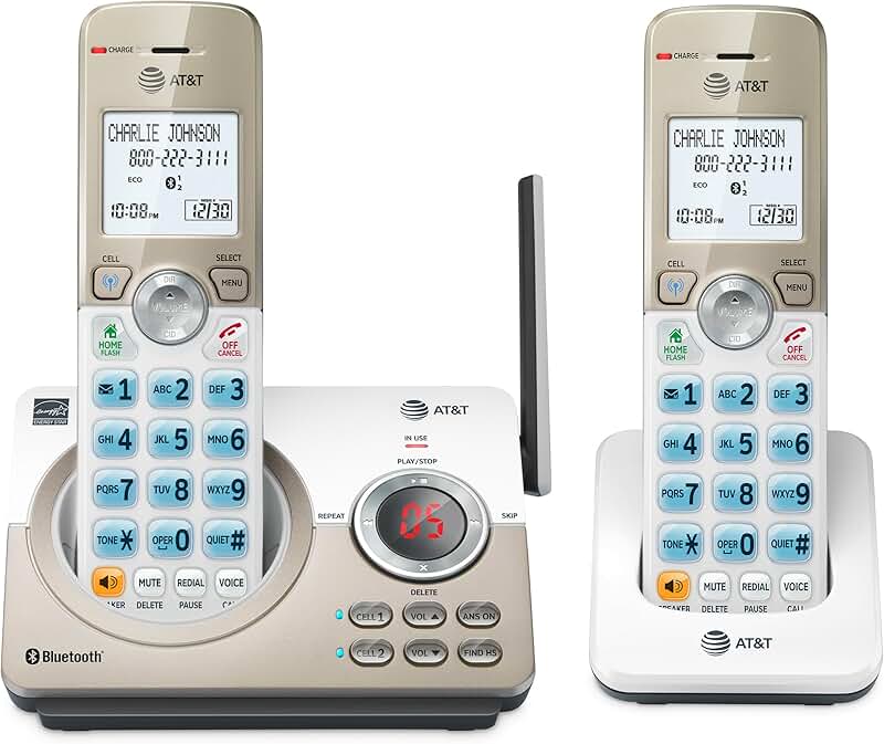 Cordless Phone with 2 Handsets, Call Blocking, and Large Screen