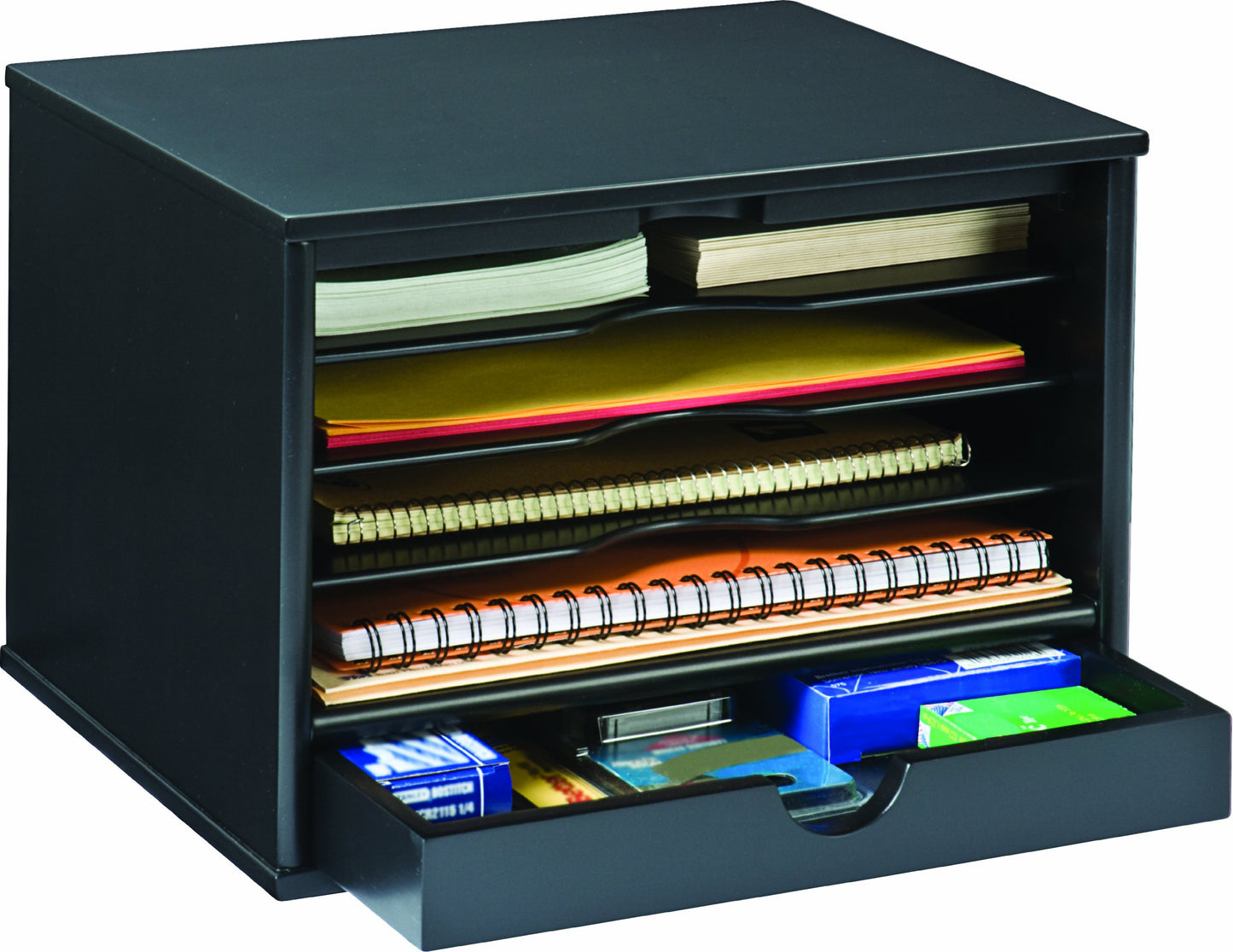 Midnight Black 4-Shelf Desktop Organizer
