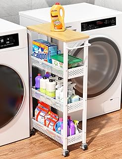 Slim 4-Tier Rolling Storage Cart for Narrow Spaces