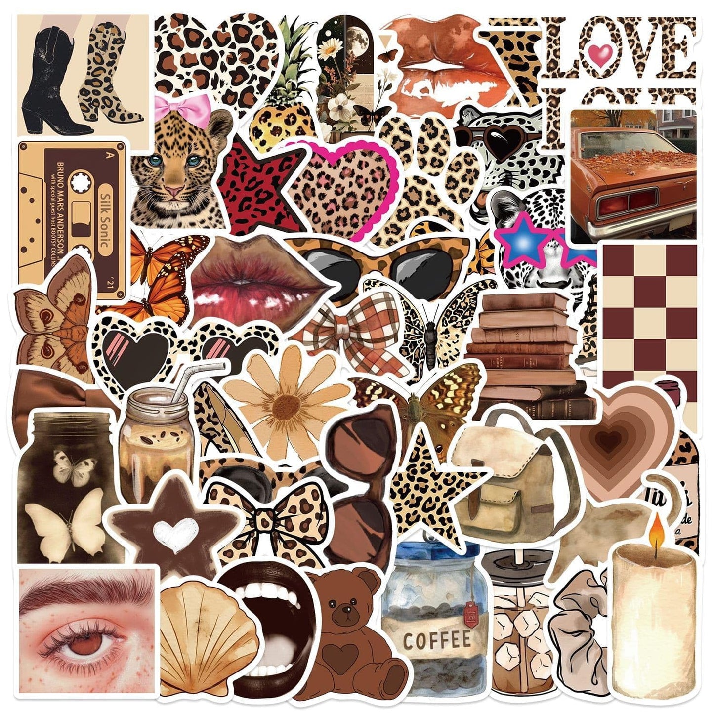 Aesthetic Girl Leopard Stickers for Laptop Phone Case & Crafts