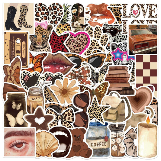 Aesthetic Girl Leopard Stickers for Laptop Phone Case & Crafts