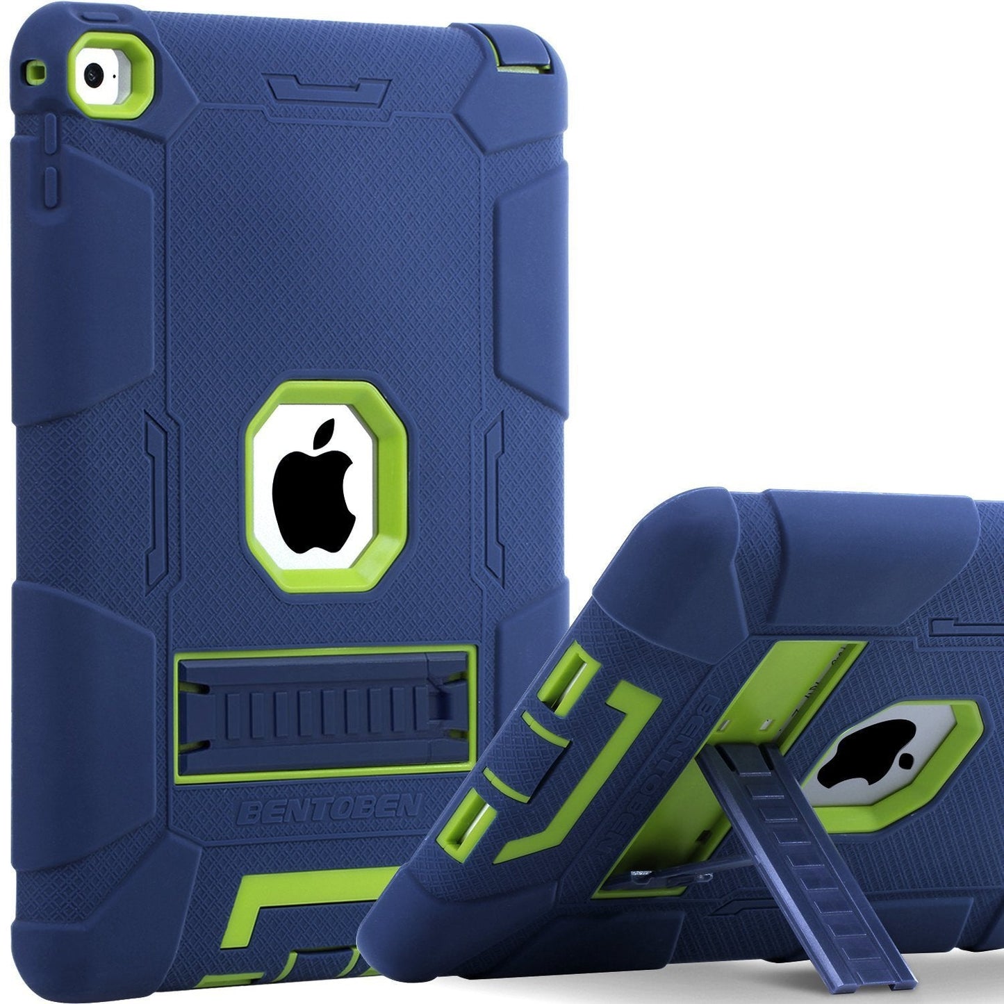 iPad Air 2 Case, [Hybrid Shockproof Case] with Kickstand Rugged Triple-Layer Shock Resistant Drop Proof Case Cover for iPad Air 2 with Retina Display / iPad 6, Navy Blue/Green