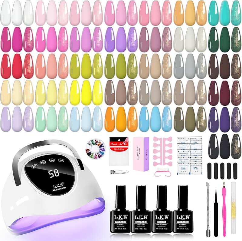 Gel Nail Polish Kit with UV Light and Tools