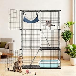 Large 3-Tier Cat Cage with Doors and Ramps