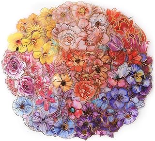 Golden Floral Watercolor Stickers for Journals and Crafts