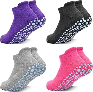Non-slip yoga socks for women, 4 pairs