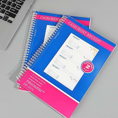 Money and Rent Receipt Book, 2-Part Carbonless, Spiral Bound