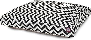 Washable Chevron Rectangle Dog Bed with Non-Slip Base