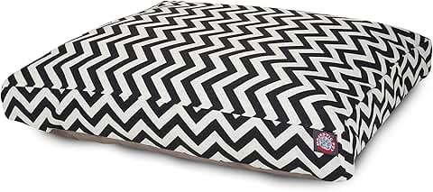 Washable Chevron Rectangle Dog Bed with Non-Slip Base