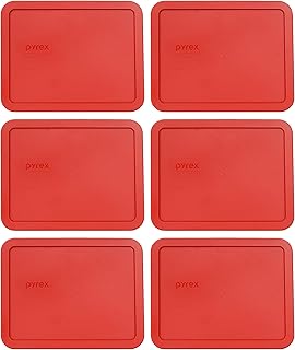 Six Red Plastic Food Storage Lids, 6-Pack