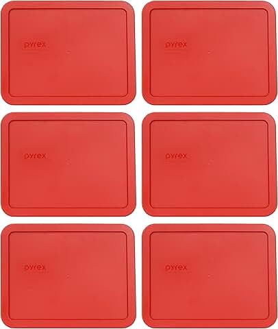 Six Red Plastic Food Storage Lids, 6-Pack