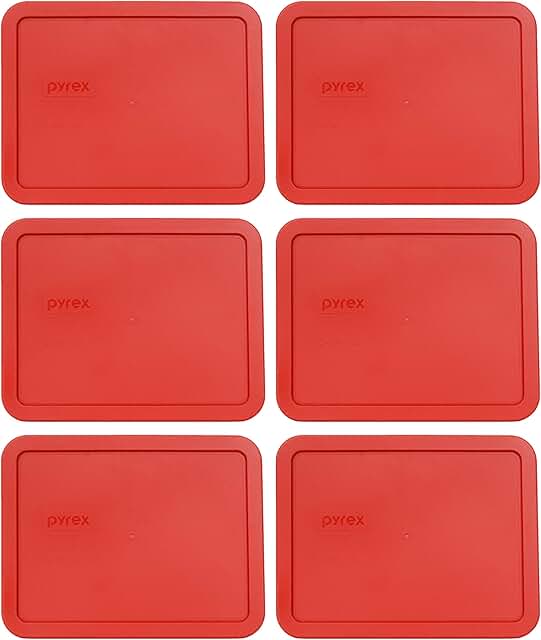 Six Red Plastic Food Storage Lids, 6-Pack