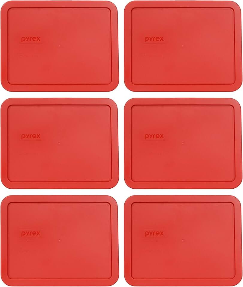Six Red Plastic Food Storage Lids, 6-Pack