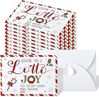 60 Christmas Scratch Card Envelopes for Gifts and Surprises