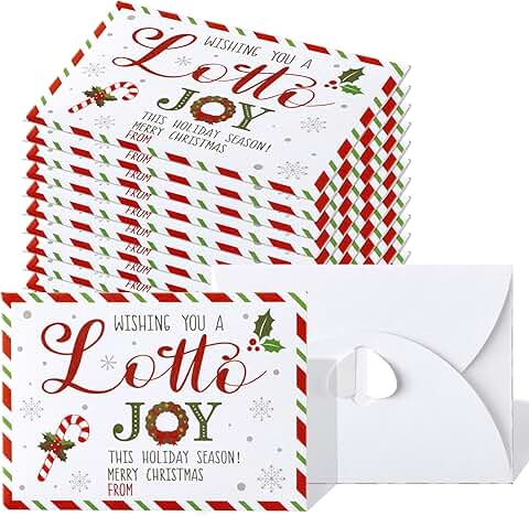 60 Christmas Scratch Card Envelopes for Gifts and Surprises