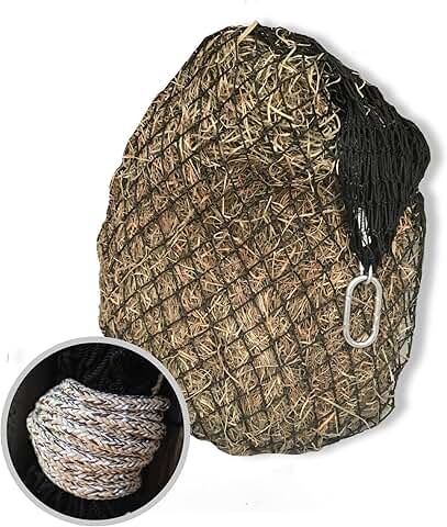 Heavy Duty Hay Net for Horses, Holds 4-6 Flakes