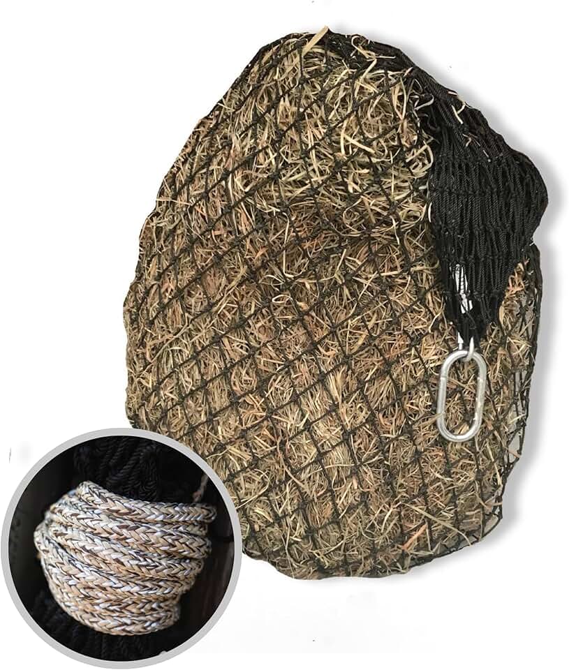 Heavy Duty Hay Net for Horses, Holds 4-6 Flakes