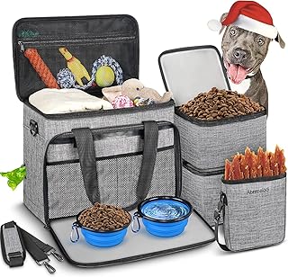 Large Dog Travel Kit with Food Containers and Organizer