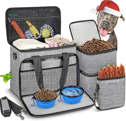 Large Dog Travel Kit with Food Containers and Organizer