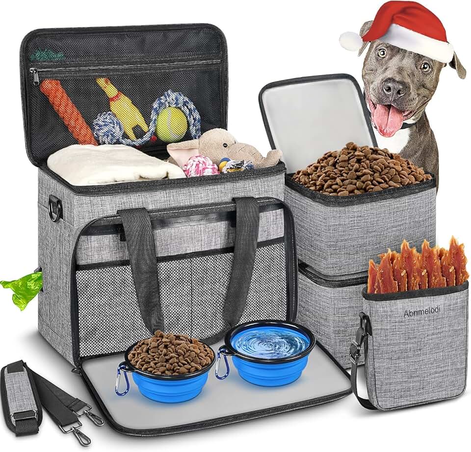 Large Dog Travel Kit with Food Containers and Organizer