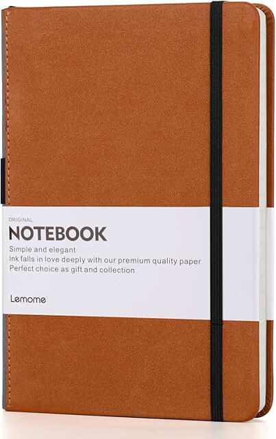 Hardcover Grid Paper Notebook with Pen Holder, 8.4 x 5.7 in