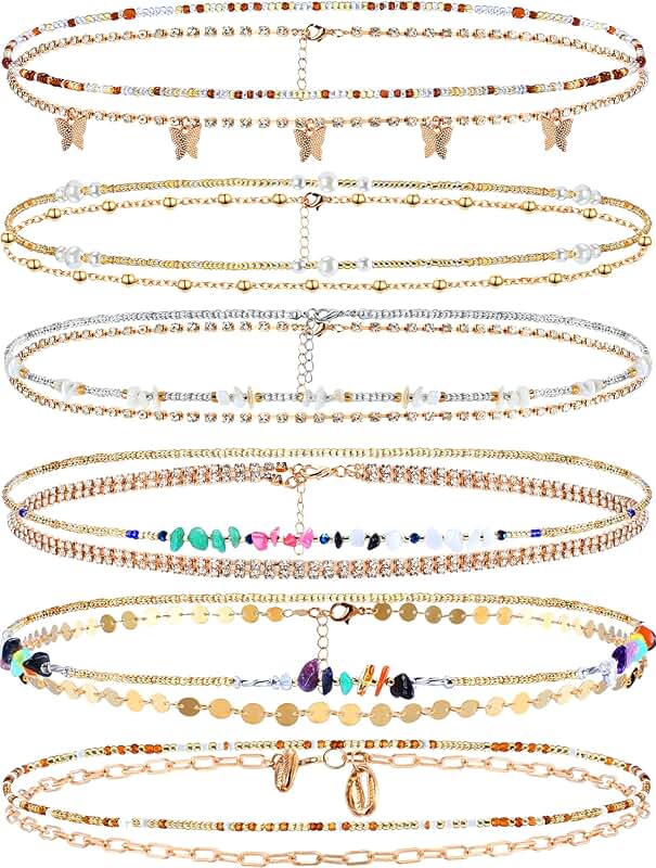 12 Pcs Adjustable Waist Beads for Women