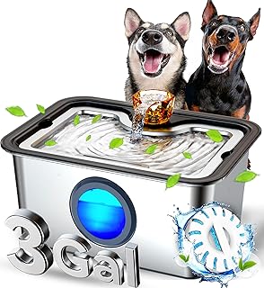 Large Stainless Steel Dog Water Fountain with Filter