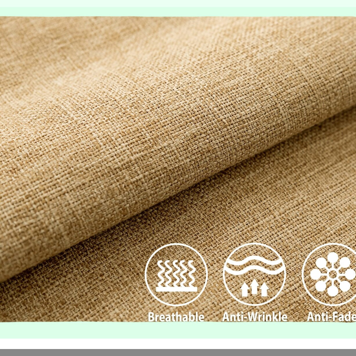 Rustic Linen Farmhouse Pillow Covers - Set of 2 Decorative Cushion Cases for Sofa, Couch, Bed & Chair - 22x22 Inch Natural Home Decor