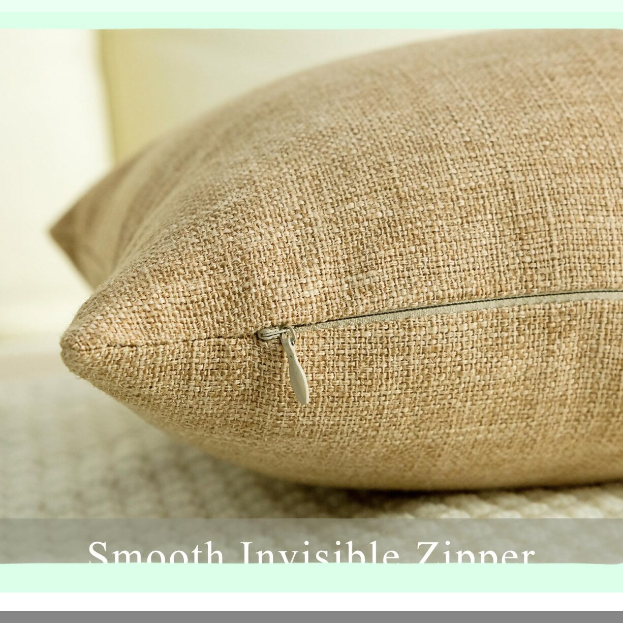 Rustic Linen Farmhouse Pillow Covers - Set of 2 Decorative Cushion Cases for Sofa, Couch, Bed & Chair - 22x22 Inch Natural Home Decor