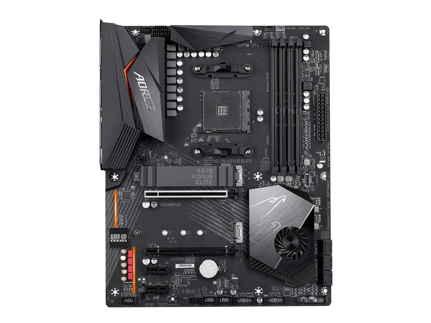 X570 AORUS Elite (AMD Ryzen 3000/X570/ATX/PCIe4.0/DDR4/USB3.1/Realtek ALC1200/Front USB Type-C/RGB Fusion 2.0/M.2 Thermal Guard/Gaming Motherboard)