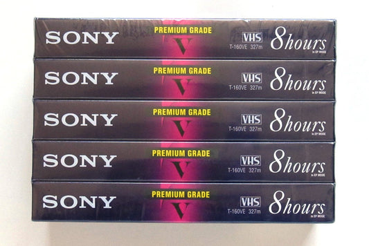 T-160 8 Hours in EP Mode Blank Video Cassette - 5-Pack