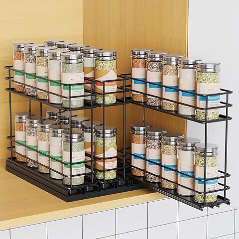 Pull Out Spice Rack Organizer with 3 Drawers