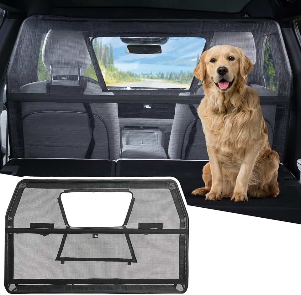Dog Car Barrier with Visual Window for SUVs and Sedans