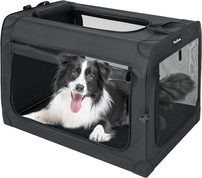 Soft-Sided Collapsible Dog Crate for Medium and Large Dogs