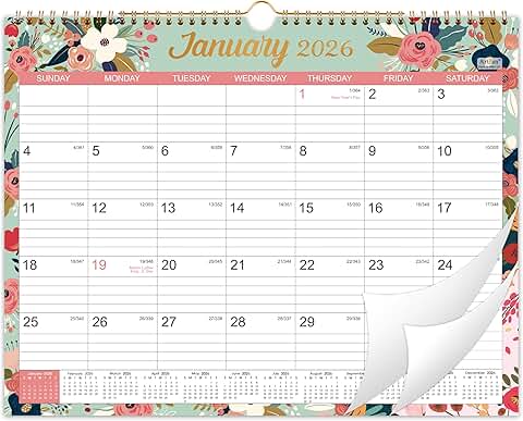 2026 Wall Calendar with Notes and To-Do List