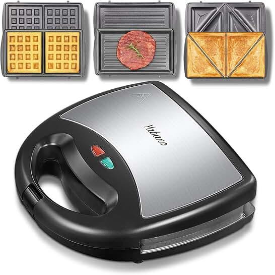 3-in-1 Sandwich, Waffle, and Panini Maker