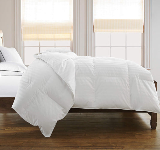 , Inc. 500 Thread Count 2c Stripe Down Fiber King in White Color DOWN/DOWN DOWN/DOWN BLEND CO FORTER,