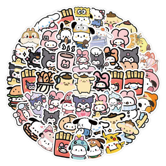 60 Waterproof Sanrio Stickers for Bottles and Laptops