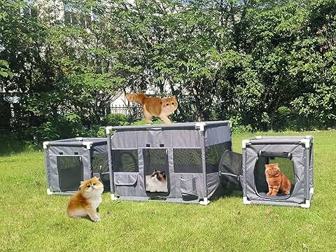 3-in-1 Dog and Cat Playpen for Indoor and Outdoor Use