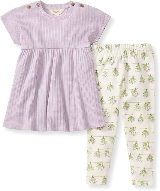 Baby girl short sleeve top and leggings set