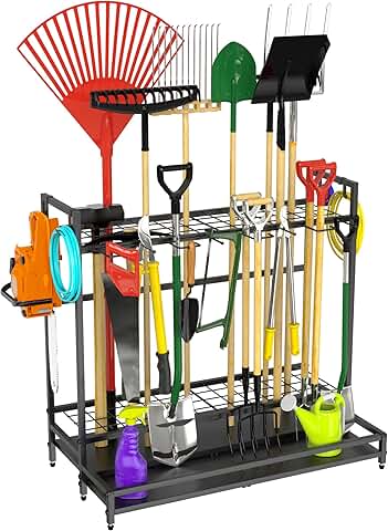 Garden Tool Organizer for Garage and Yard Storage