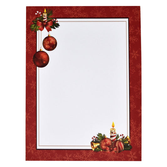 Letter Paper Pack with Holiday Bell Design, 8.5" x 11"