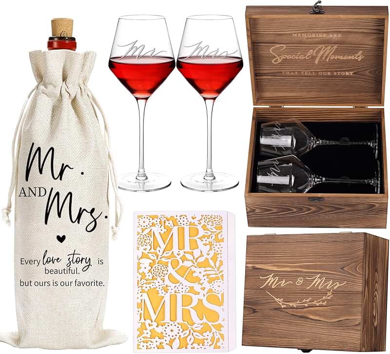 Wine Glass Gift Set with Box, Bag, and Card
