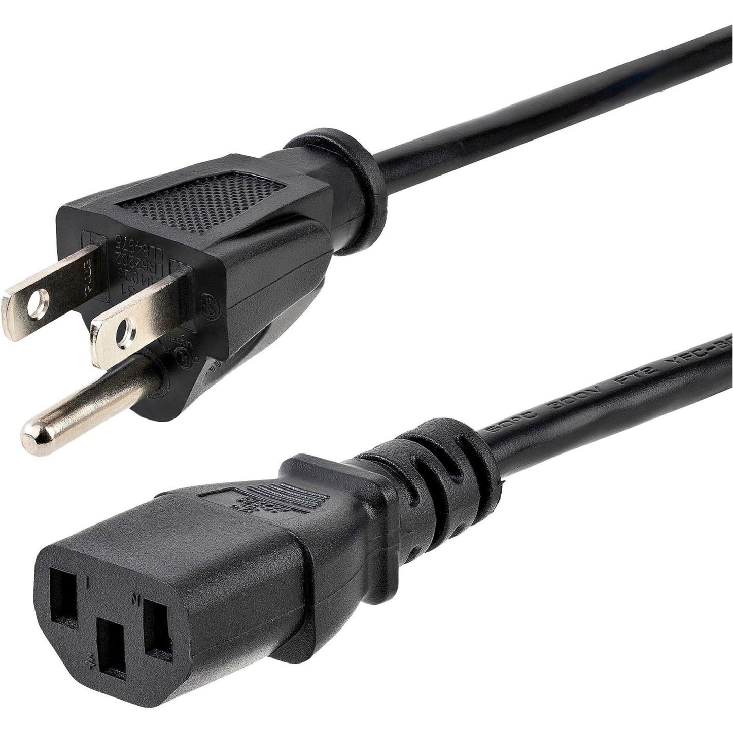 6ft Black Computer Power Cord, NEMA 5-15P to C13